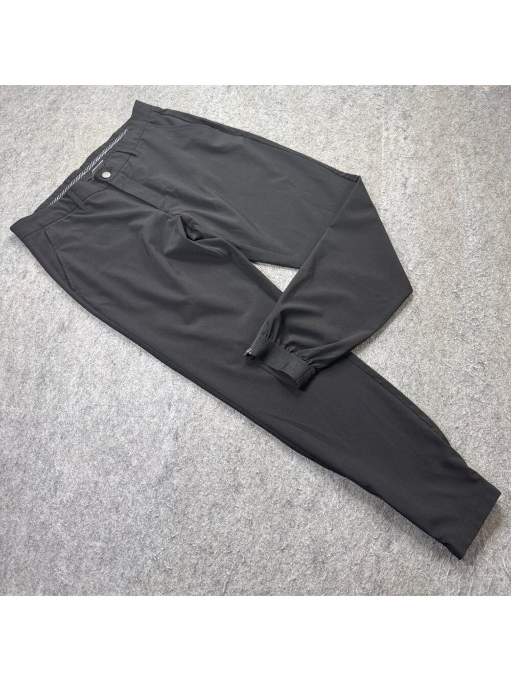 Primo Golf Pants Men 34 x 30 Black Performance Tapered Ankle Zip b072